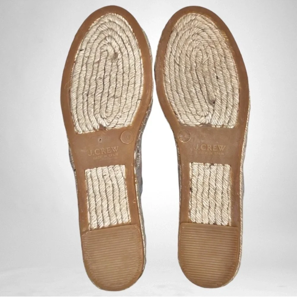 J.Crew Flat Canvas & Jute Espadrille Light Beige SZ 10